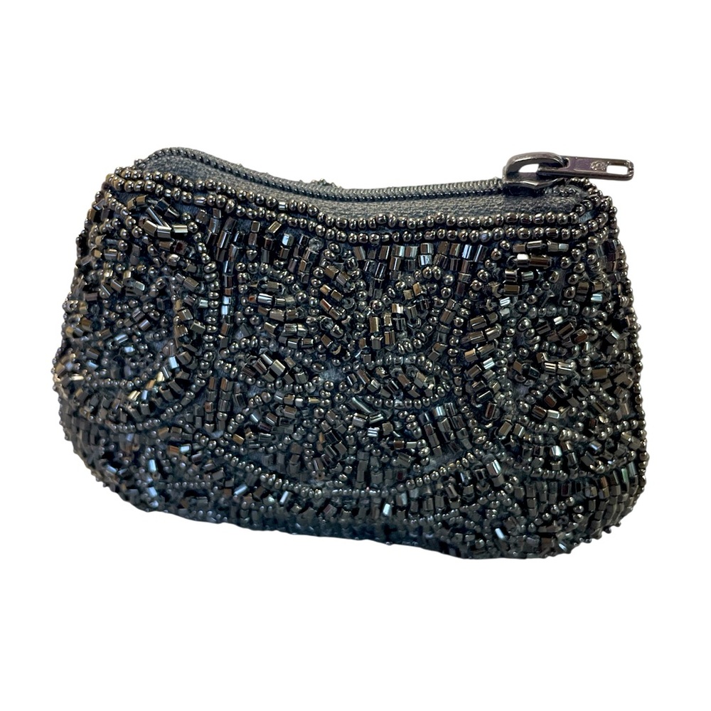Beautiful Vintage Henry Birks Black Beaded Coin Purse